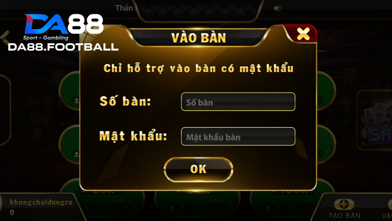 Tiến lên miền Nam DA88 - Chơi bài hăng say, nhận ngay tiền thưởng 5 Tạo bàn chơi và tự do tận hưởng chơi bài cùng nhiều game thủ khác