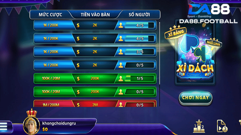 Xì dách DA88 - Viên ngọc sáng của thời đại giải trí thế kỷ 21 2 Xì dách DA88 rất được người chơi yêu thích