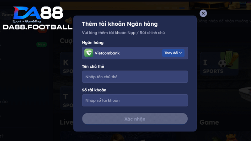Xì dách DA88 - Viên ngọc sáng của thời đại giải trí thế kỷ 21 6 Sau khi giành chiến thắng người chơi có thể rút tiền về tài khoản